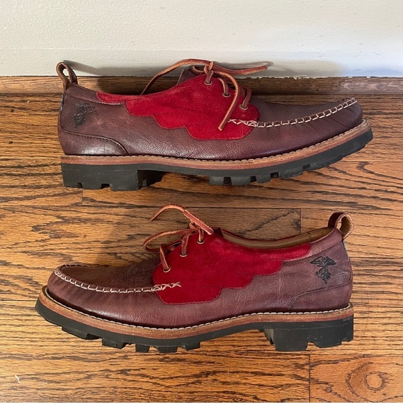 John Fluevog Angel Boat Shoes Little Wing Size 10 Leather Lace Up Chunky loafers main image 11